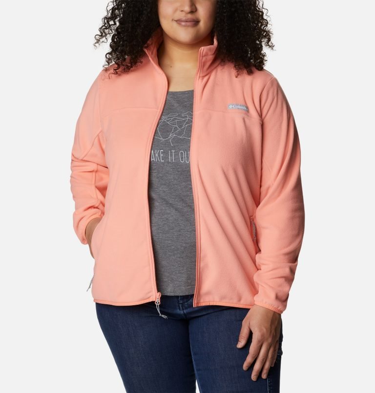 Women's Columbia Ali Peak Full Zip Fleece Jackets Coral | Plus Size CA-C14CL